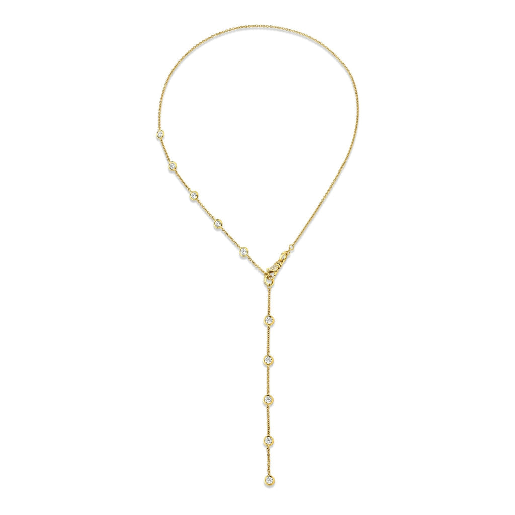 Diamond Lariat Necklace with Round Brilliants - Chapel Hills Jewelry