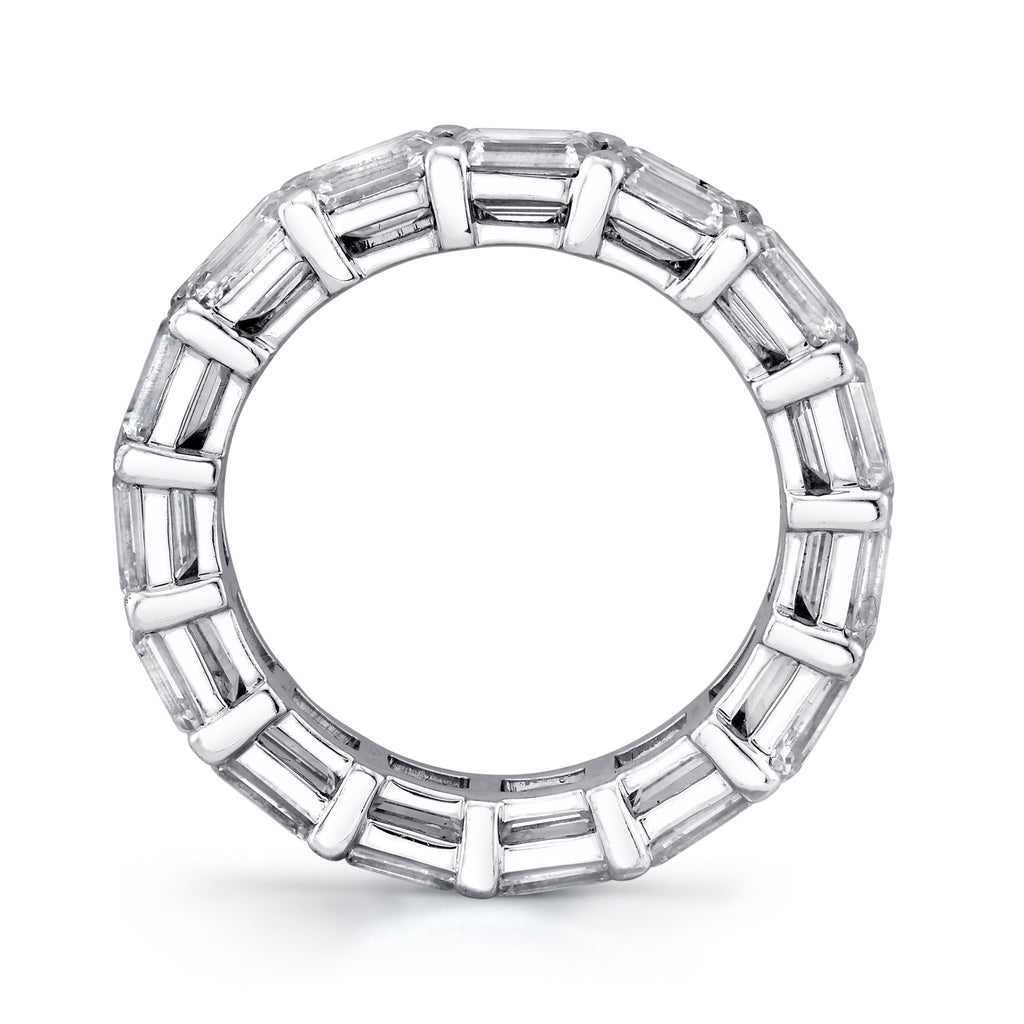 East West Emerald Cut Diamonds Eternity Band in Platinum - Chapel Hills Jewelry