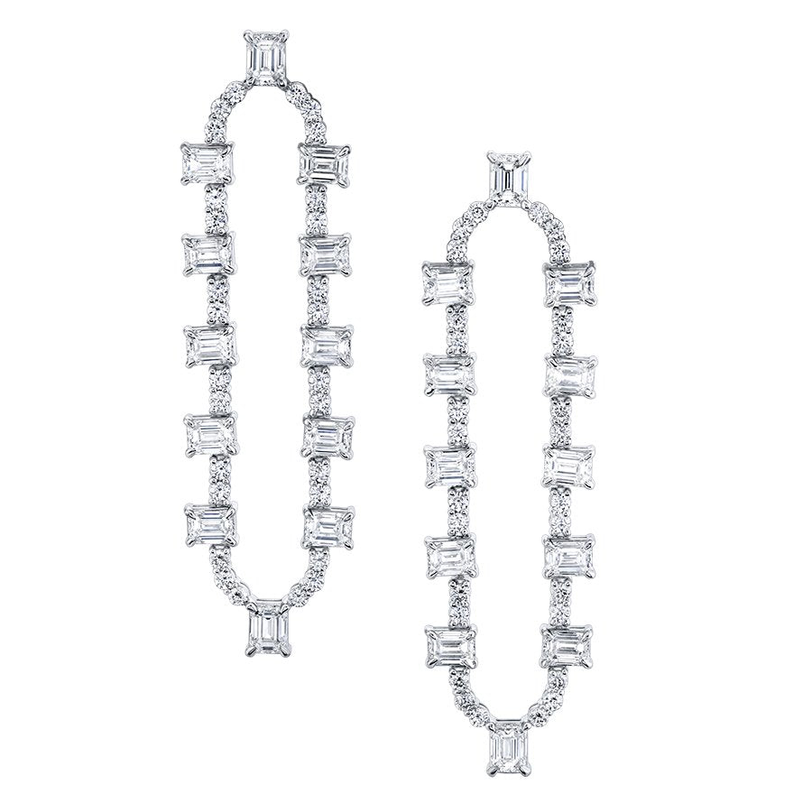 Emerald Cut Contemporary Drop Earring - Chapel Hills Jewelry