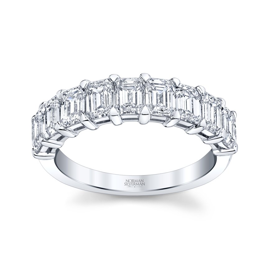 Emerald Cut Diamond Halfway Eternity Band - Chapel Hills Jewelry