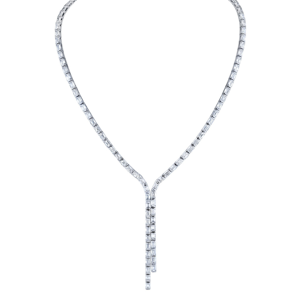 Emerald Cut Diamond Lariat Necklace - Chapel Hills Jewelry