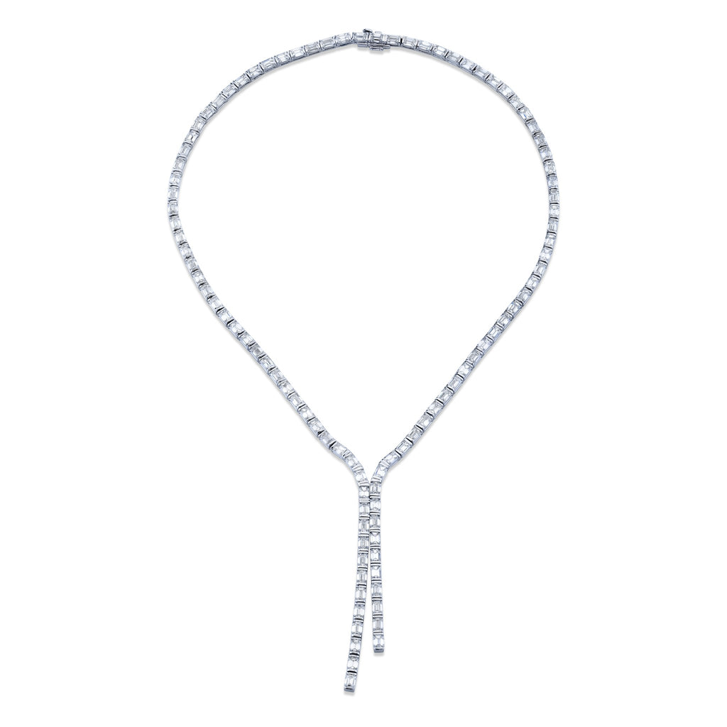 Emerald Cut Diamond Lariat Necklace - Chapel Hills Jewelry