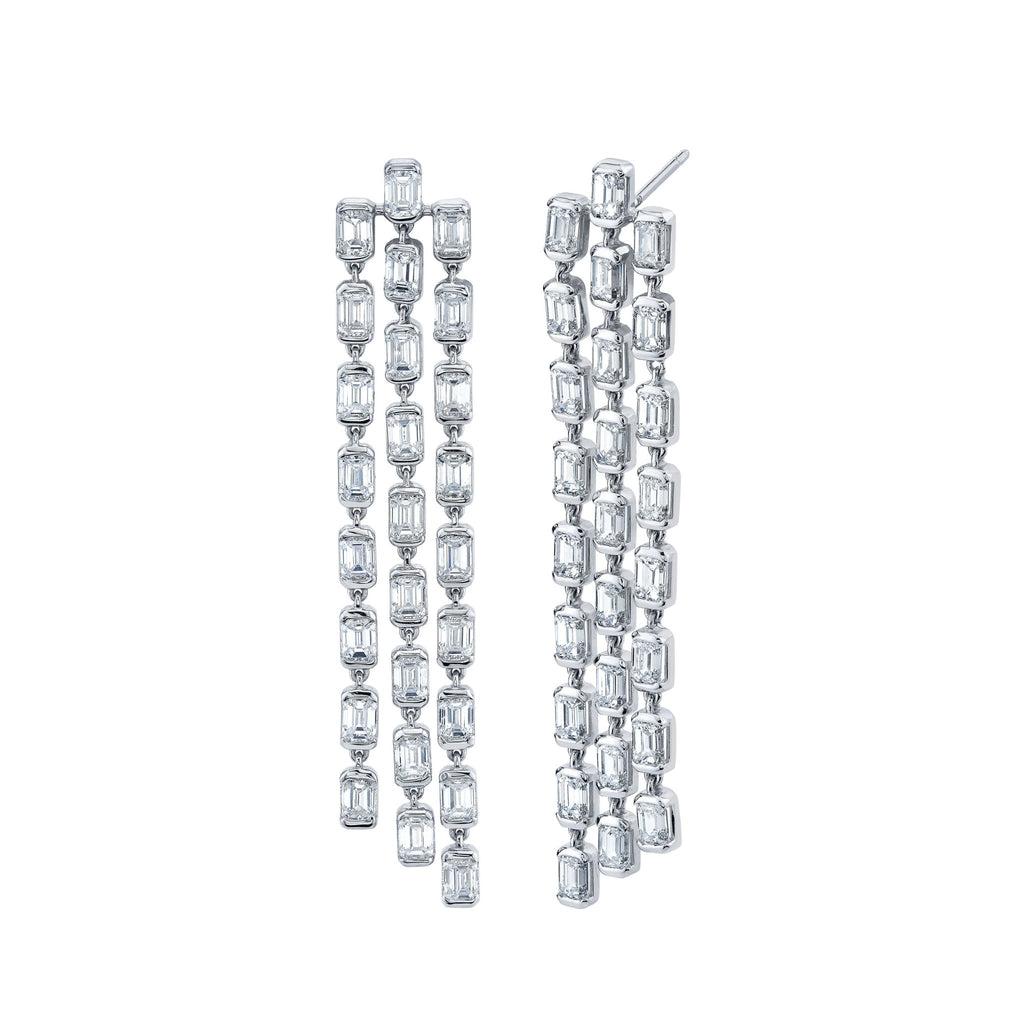 Emerald Cut Diamonds Dangle Earrings - Chapel Hills Jewelry