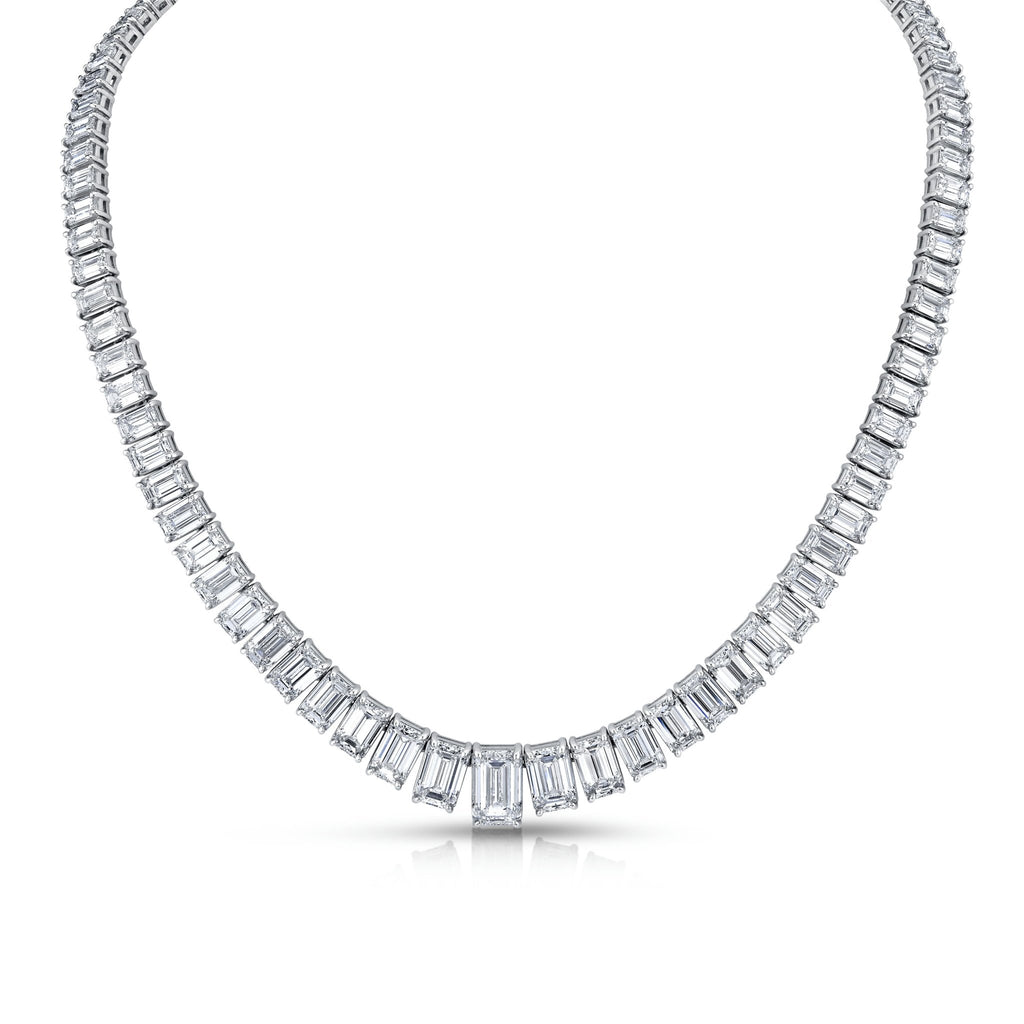 Emerald Cut Diamonds Graduated Riviera Necklace - Chapel Hills Jewelry