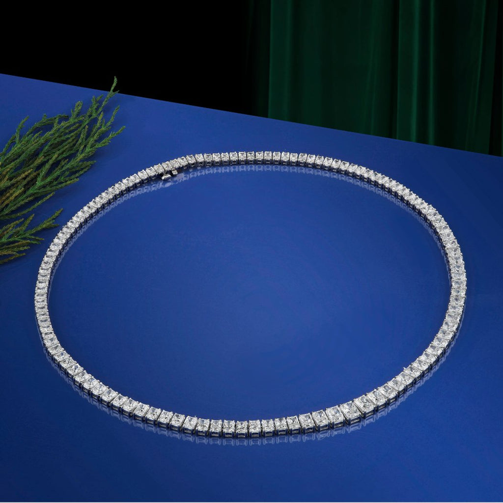 Emerald Cut Diamonds Graduated Riviera Necklace - Chapel Hills Jewelry