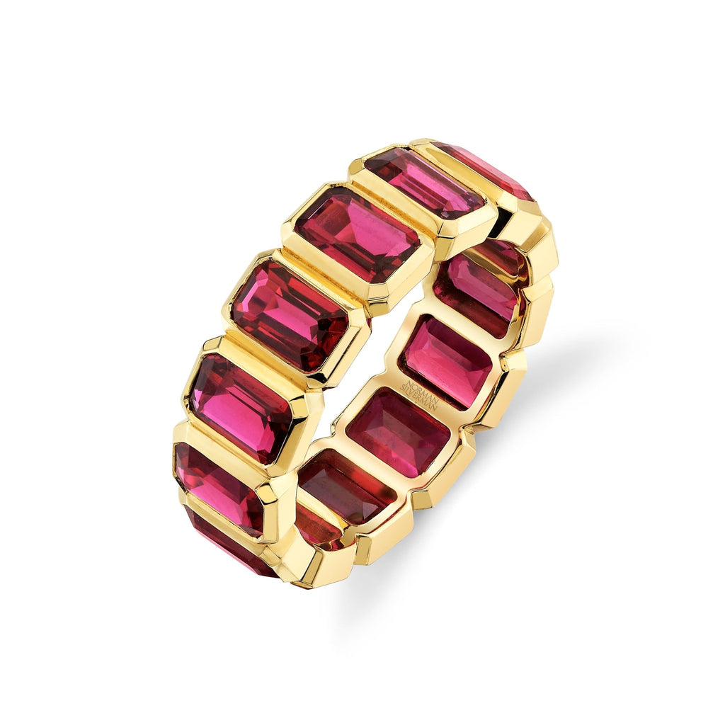 Eternity Band with Emerald Cut Ruby - Chapel Hills Jewelry