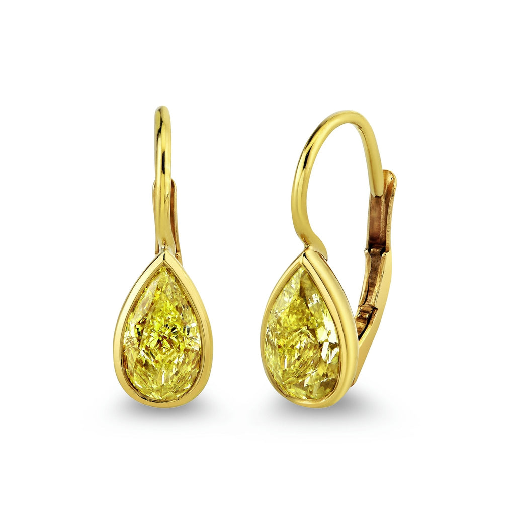 Fancy Yellow Pear Shape Diamond Earrings - Chapel Hills Jewelry