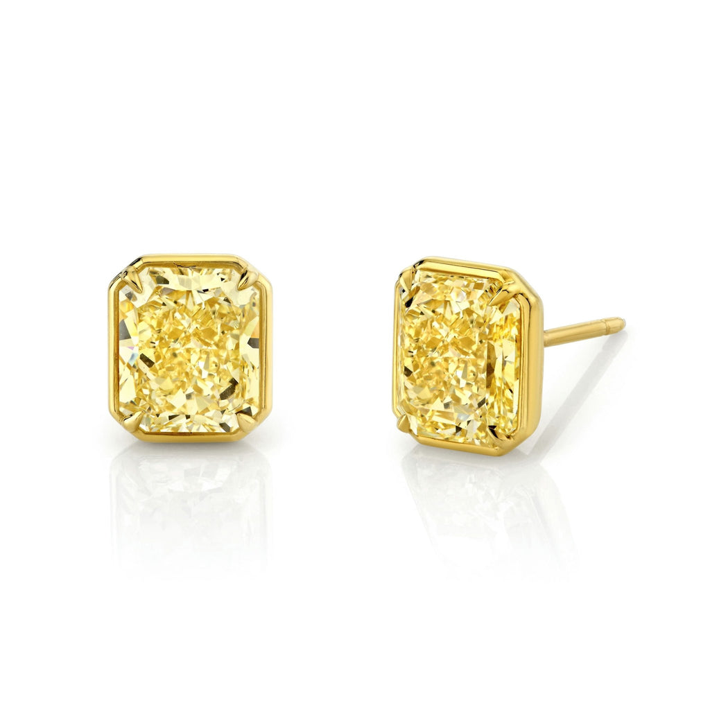 Fancy Yellow Radiant Cut Diamond Studs - Chapel Hills Jewelry