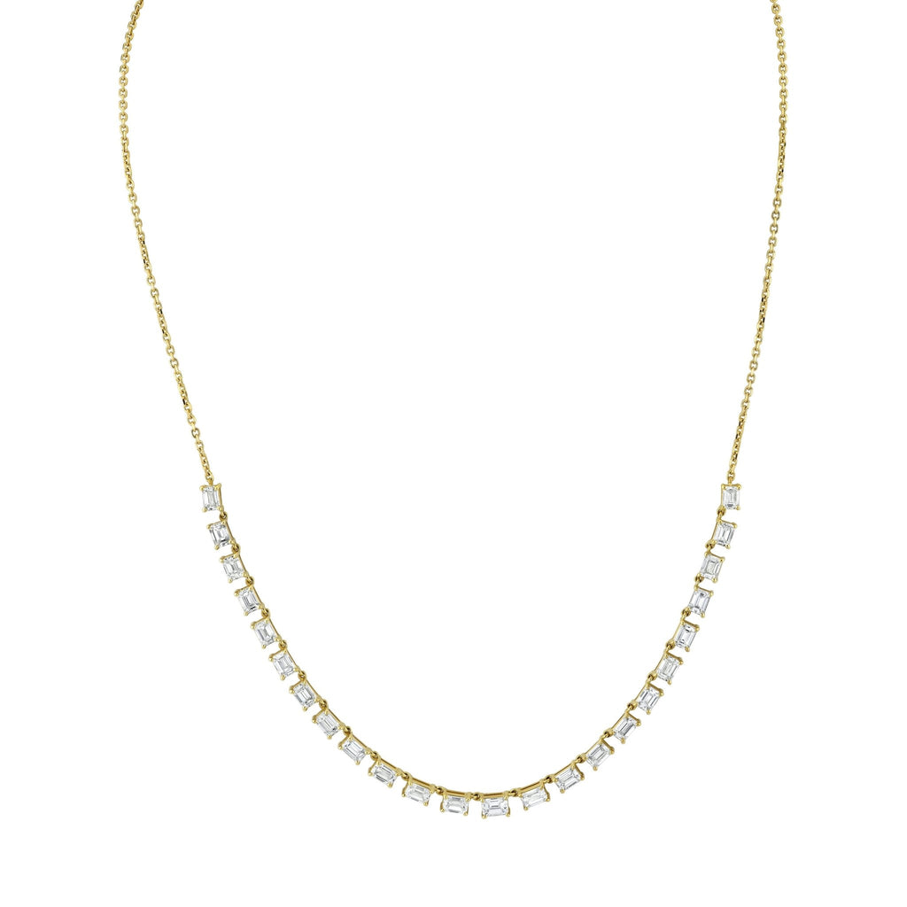 Floating Emerald - cut Diamonds Necklace - Chapel Hills Jewelry