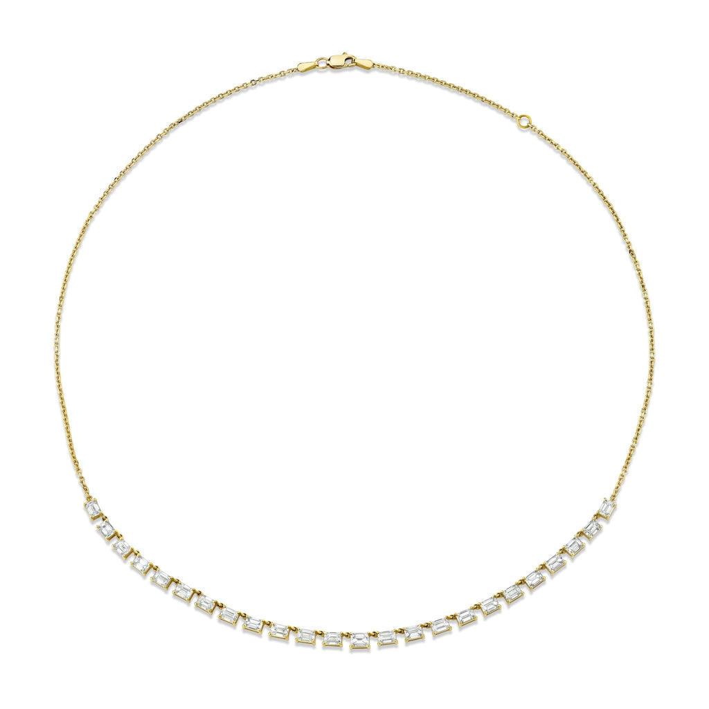 Floating Emerald - cut Diamonds Necklace - Chapel Hills Jewelry