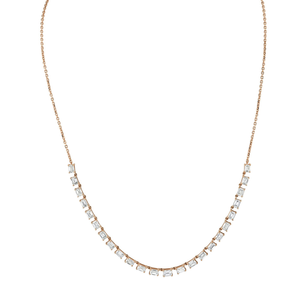 Floating Emerald - cut Diamonds Necklace - Chapel Hills Jewelry