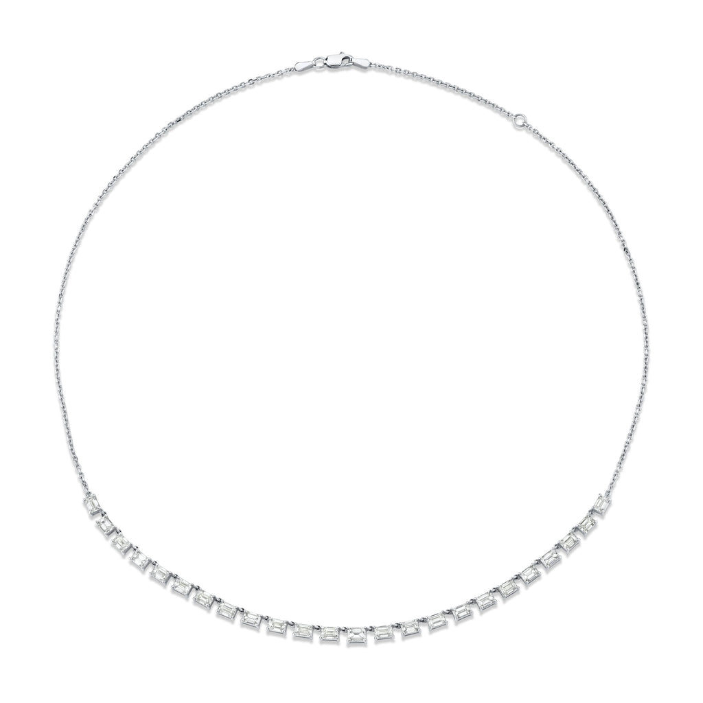 Floating Emerald - cut Diamonds Necklace - Chapel Hills Jewelry