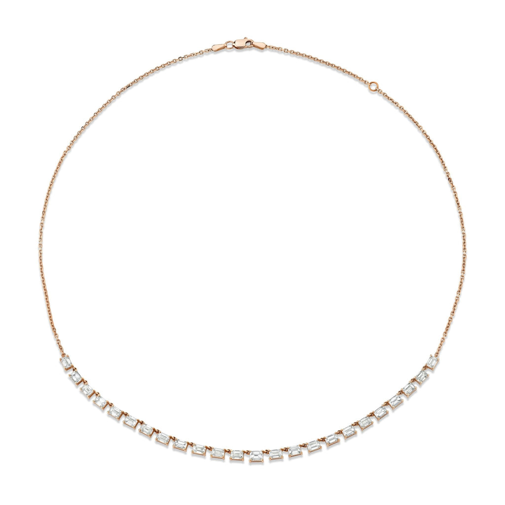 Floating Emerald - cut Diamonds Necklace - Chapel Hills Jewelry