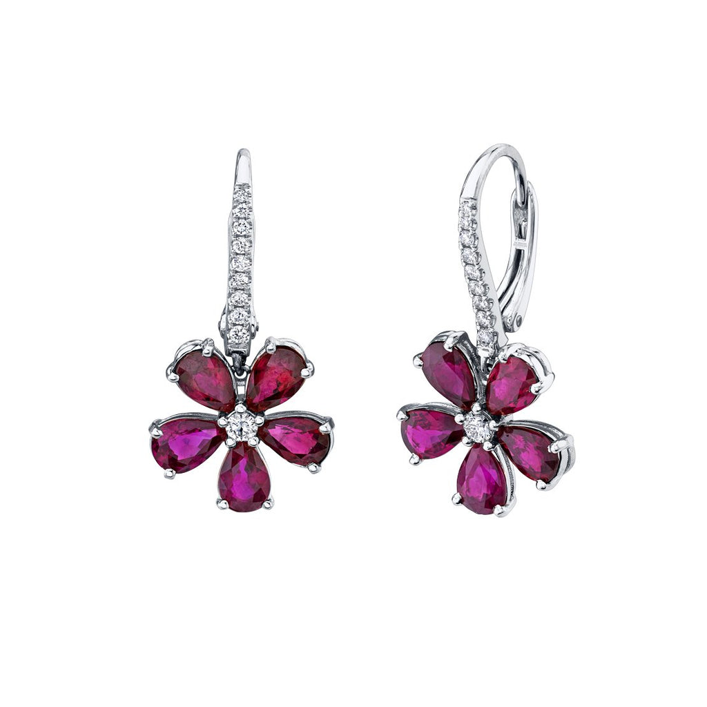 Floret Ruby Drop Earrings - Chapel Hills Jewelry