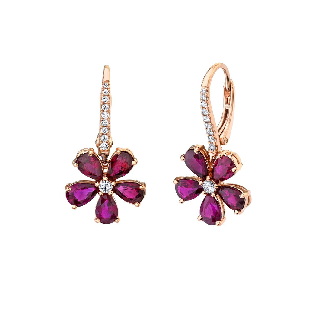Floret Ruby Drop Earrings - Chapel Hills Jewelry