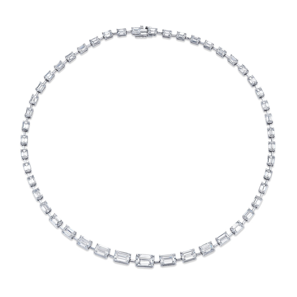 Graduated East - West Emerald Cut Diamond Necklace - Chapel Hills Jewelry