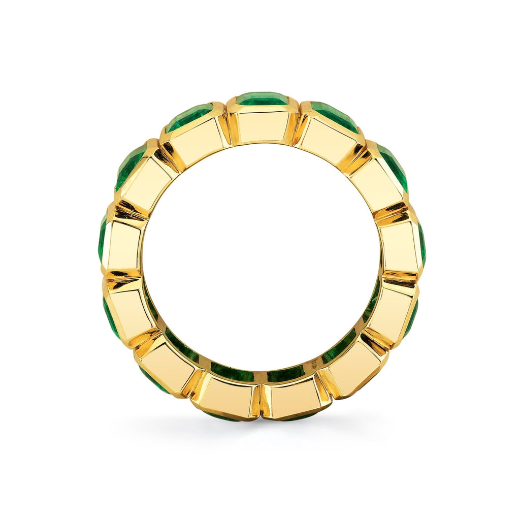 Green Emerald 18k Yellow Gold Eternity Band - Chapel Hills Jewelry