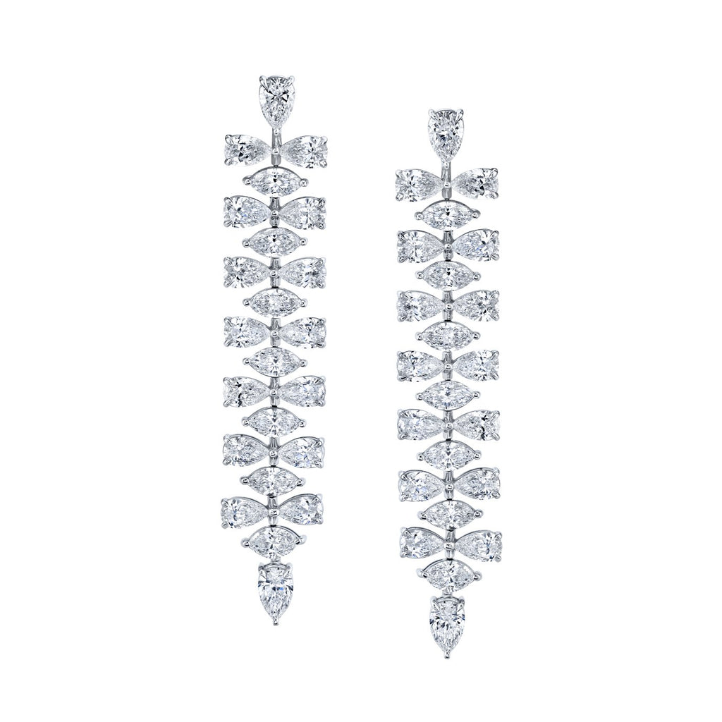 Marquise and Pear Shape Diamonds Dangle Earrings - Chapel Hills Jewelry