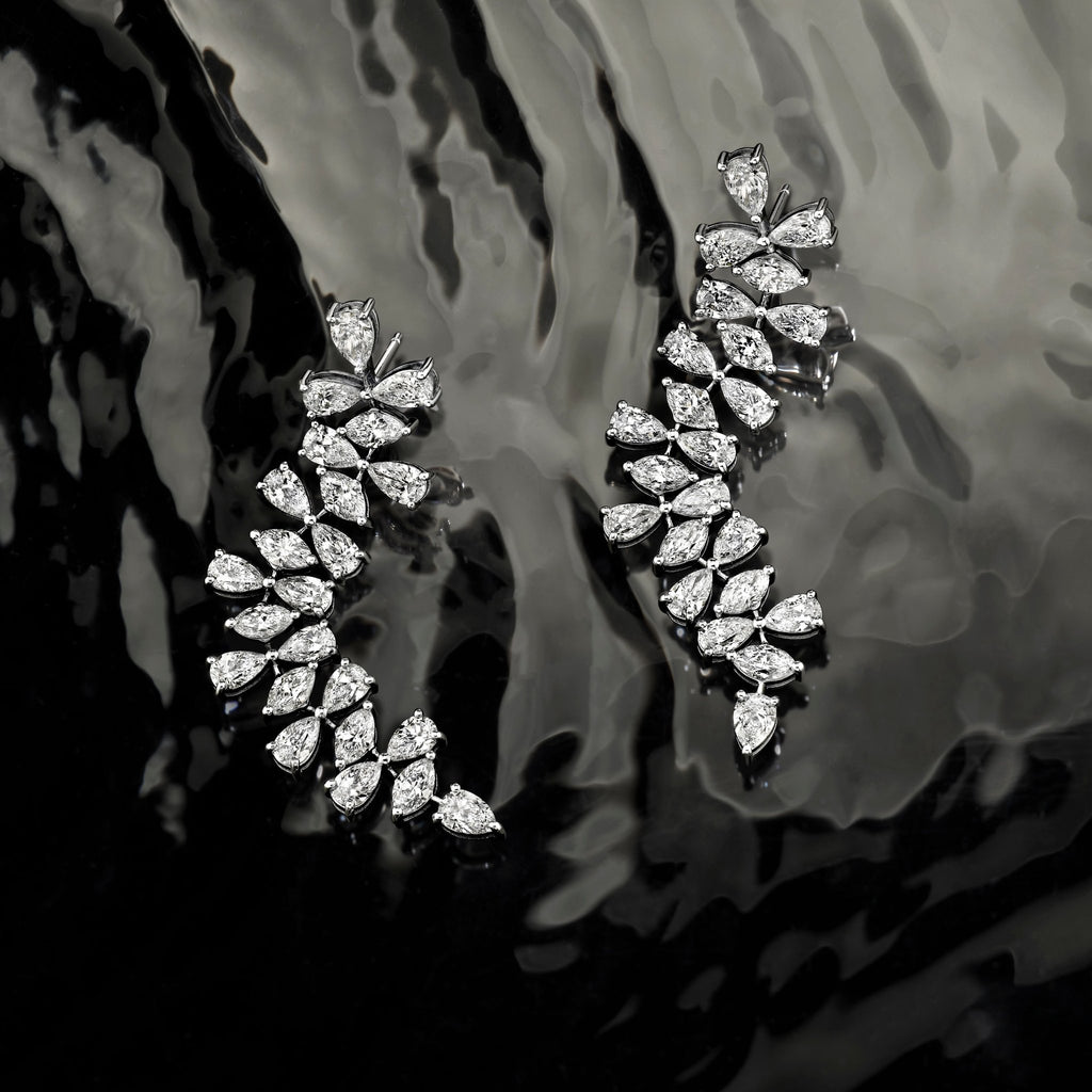 Marquise and Pear Shape Diamonds Dangle Earrings - Chapel Hills Jewelry