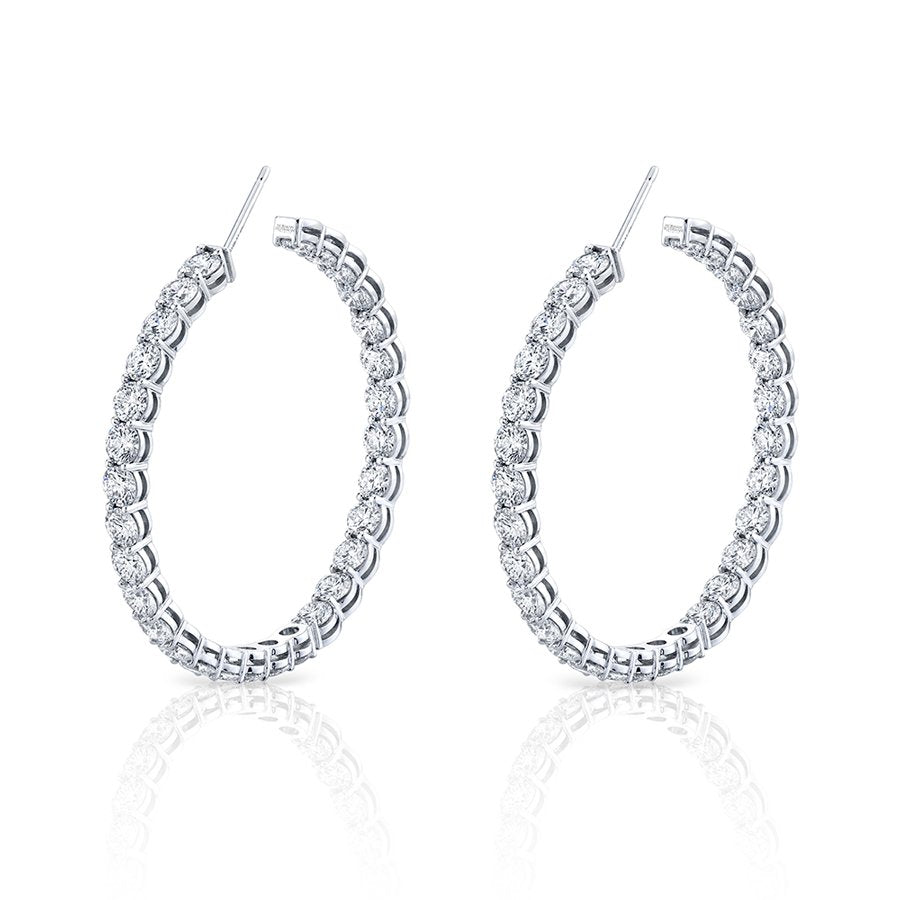Norman Silverman Signature Diamond Hoop in White Gold - Chapel Hills Jewelry