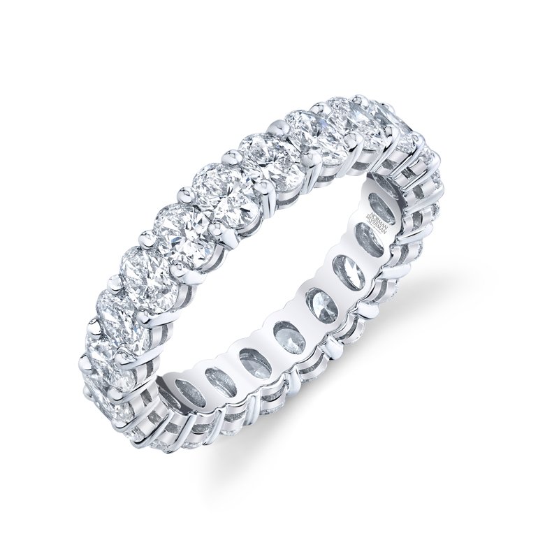 Oval Cut Platinum Eternity Band - Chapel Hills Jewelry