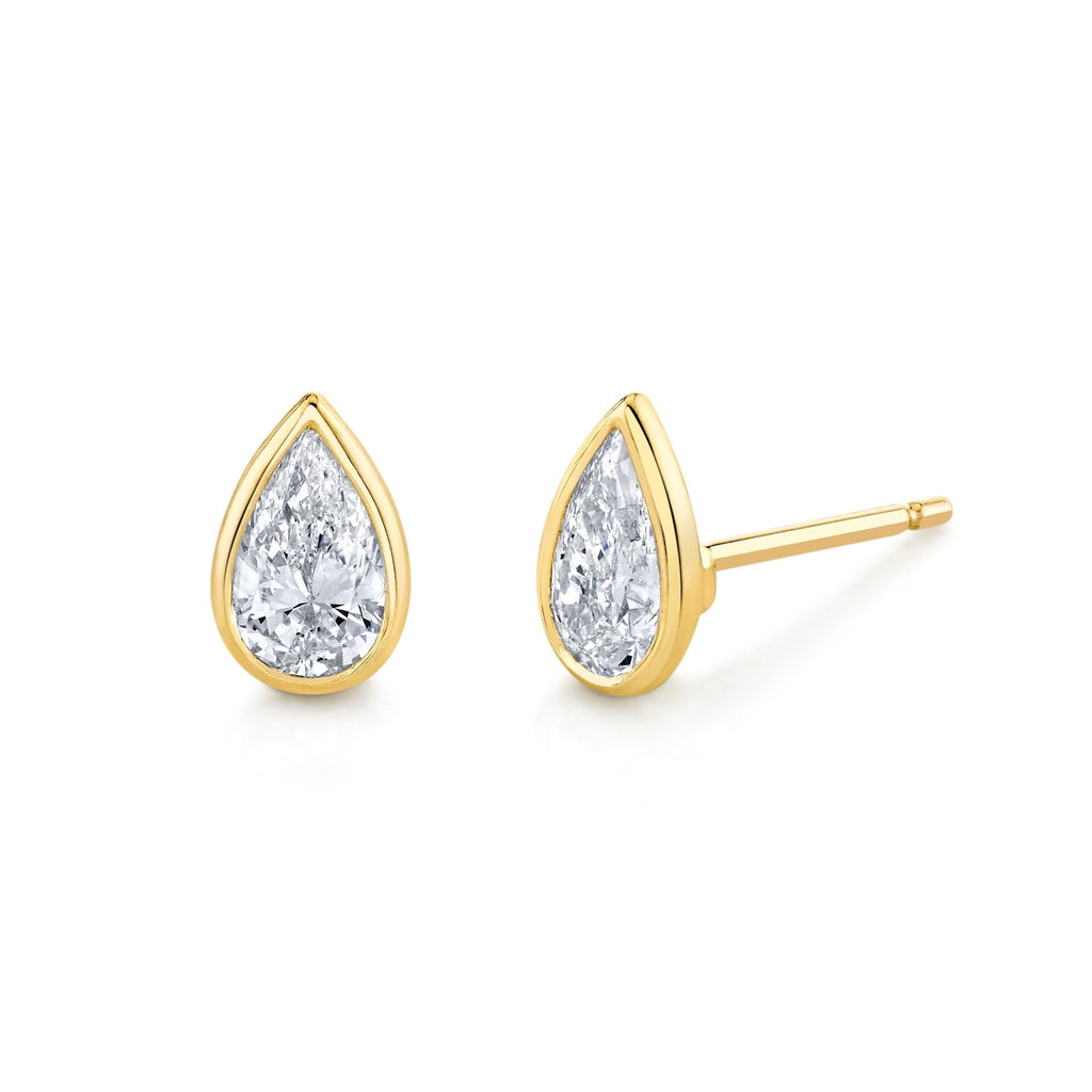 Pear Shape Bezel Set Stud Earrings - Chapel Hills Jewelry