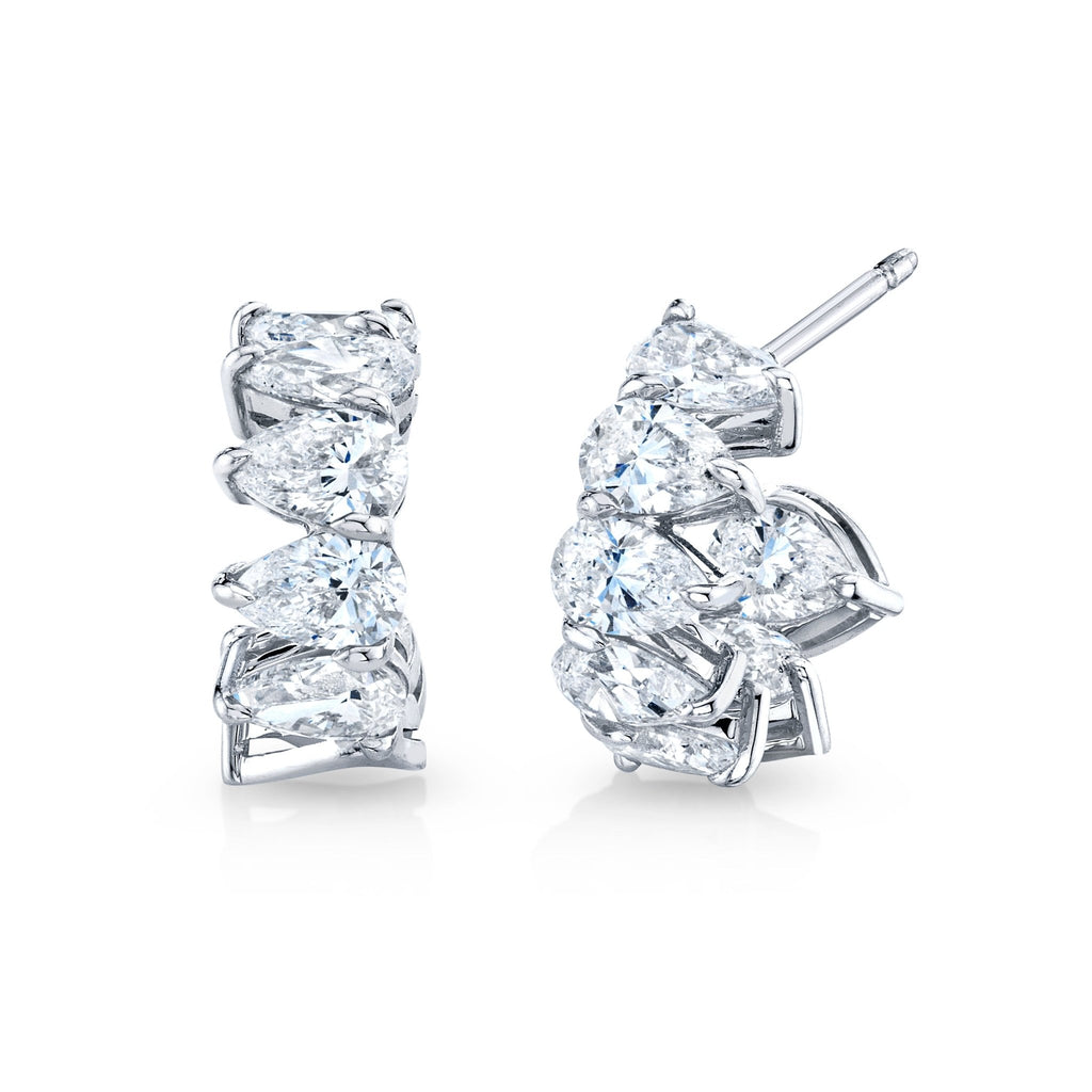 Pear Shape Diamond Huggie Earrings - Chapel Hills Jewelry