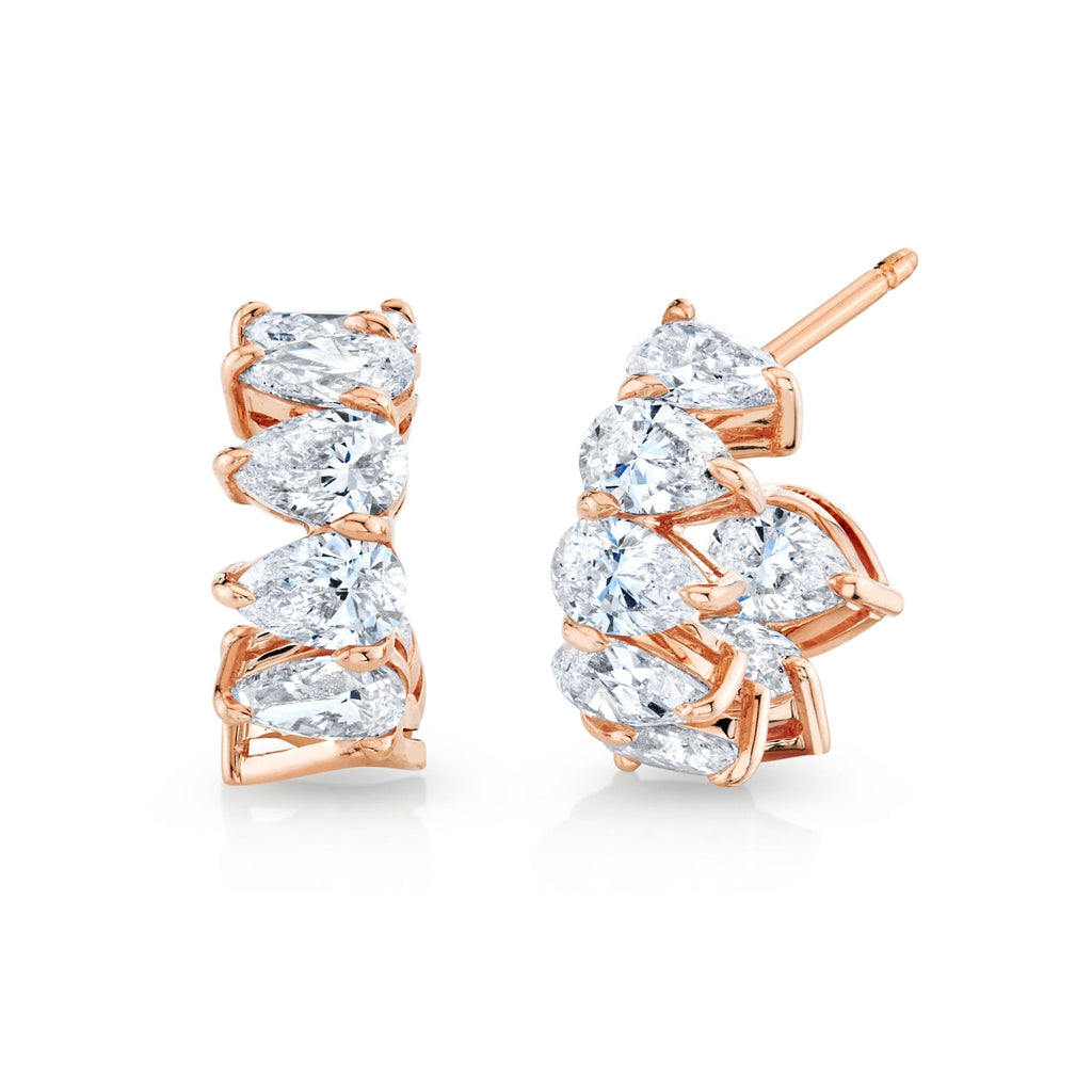 Pear Shape Diamond Huggie Earrings - Chapel Hills Jewelry