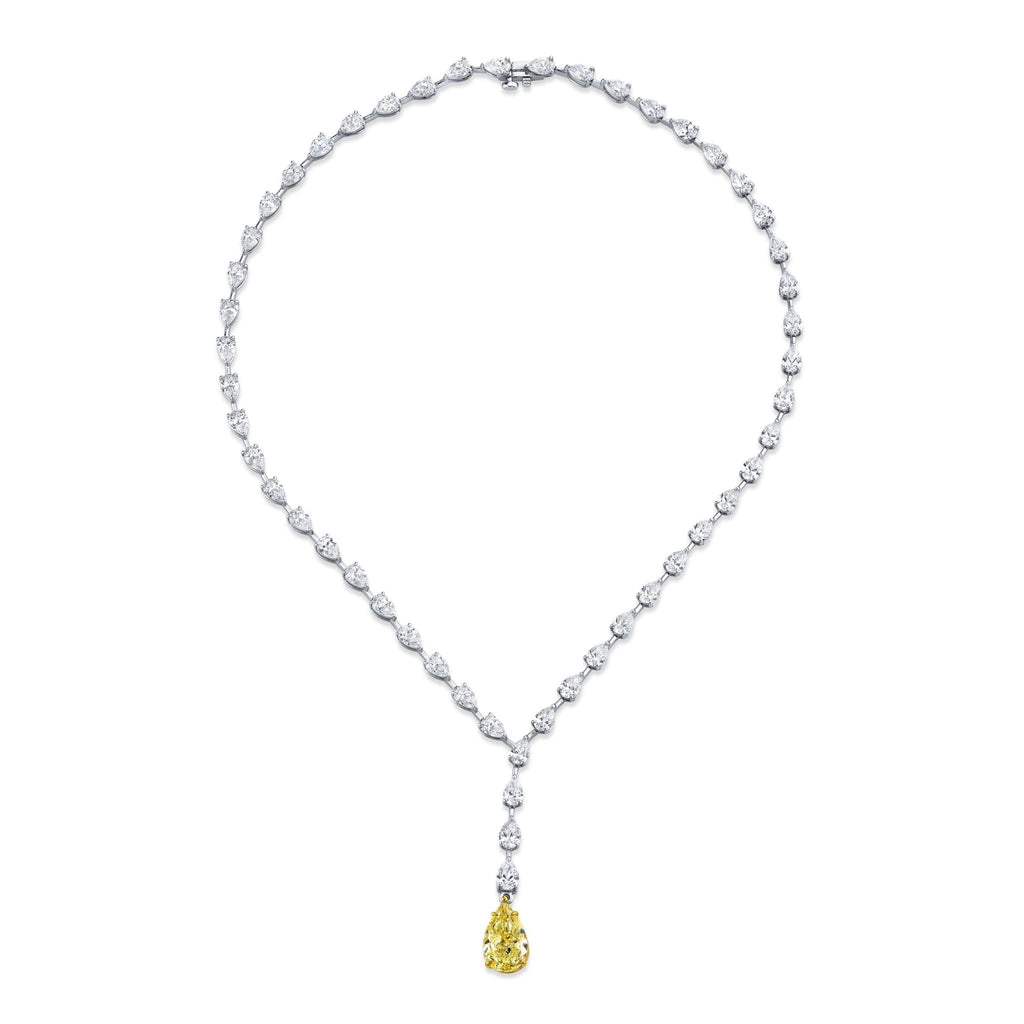 Pear Shape Diamond Lariat Necklace - Chapel Hills Jewelry