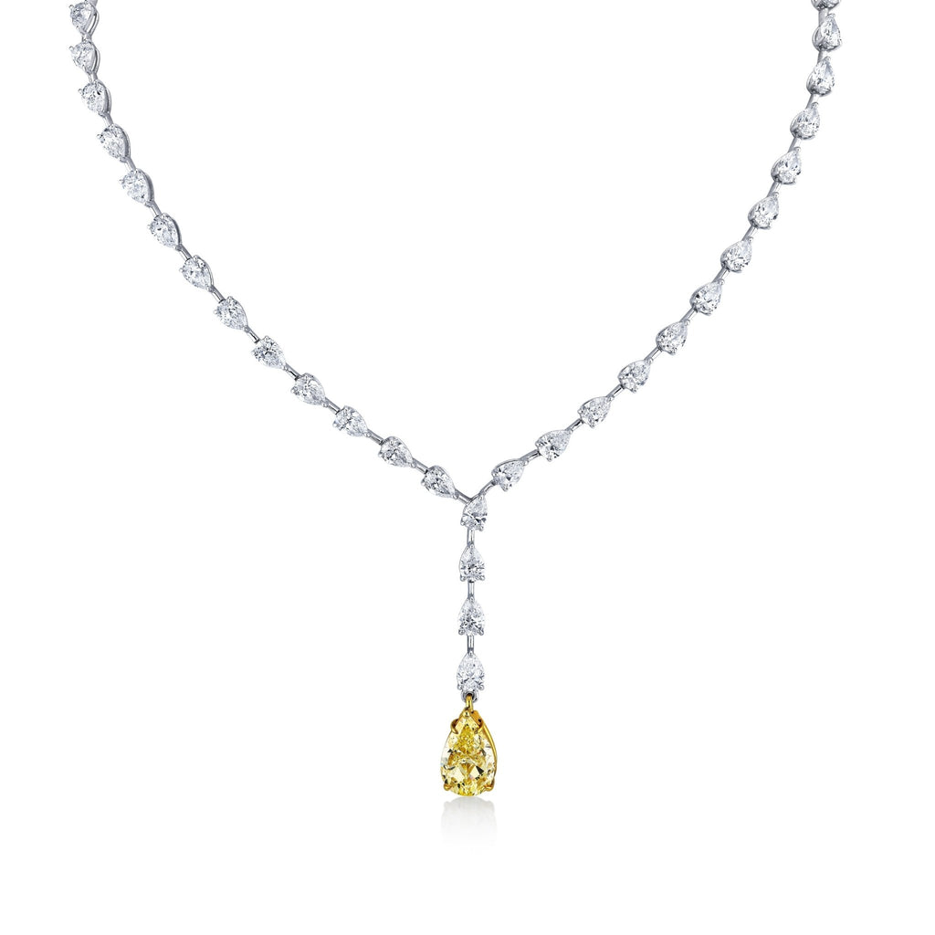 Pear Shape Diamond Lariat Necklace - Chapel Hills Jewelry
