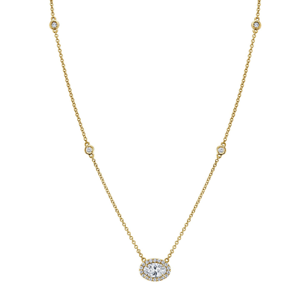 Petite Oval Cut Diamond Pendant - Chapel Hills Jewelry