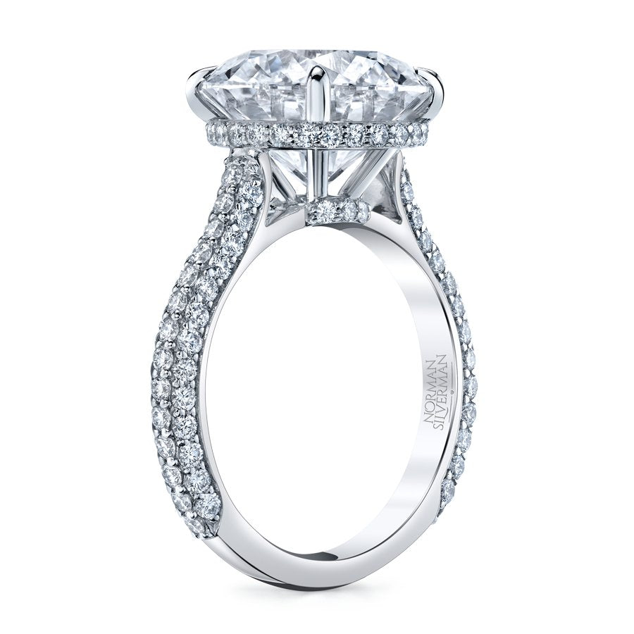 Platinum 3 Sided Shank Round Diamond Ring - Chapel Hills Jewelry