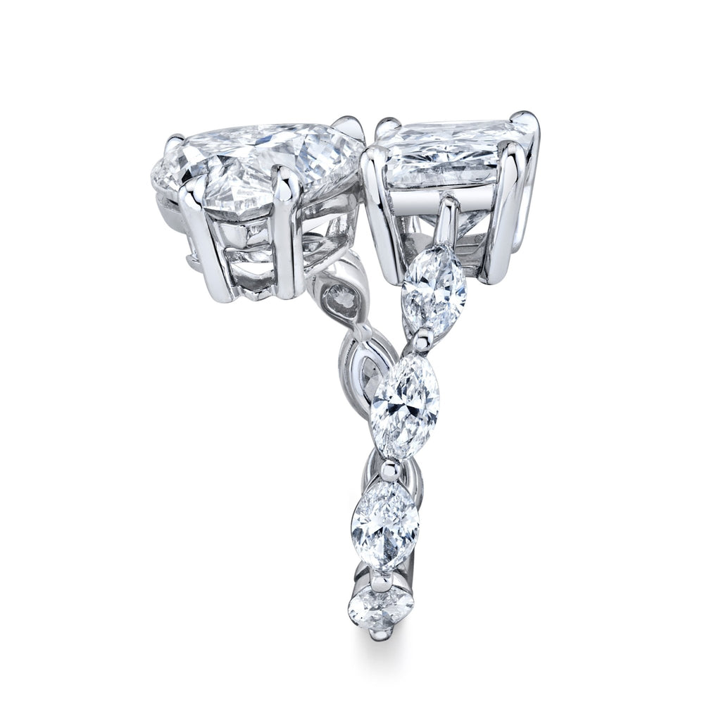 Radiant - Cut and Heart Shape Diamond Bypass Ring - Chapel Hills Jewelry