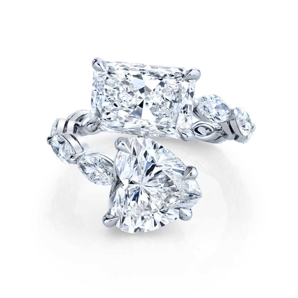 Radiant - Cut and Heart Shape Diamond Bypass Ring - Chapel Hills Jewelry