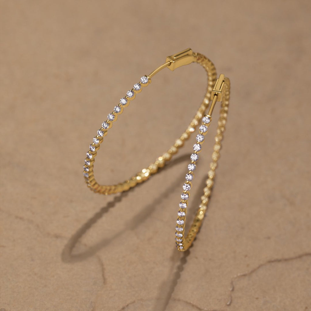 Round Brilliant Floating Hoop Earrings - Chapel Hills Jewelry