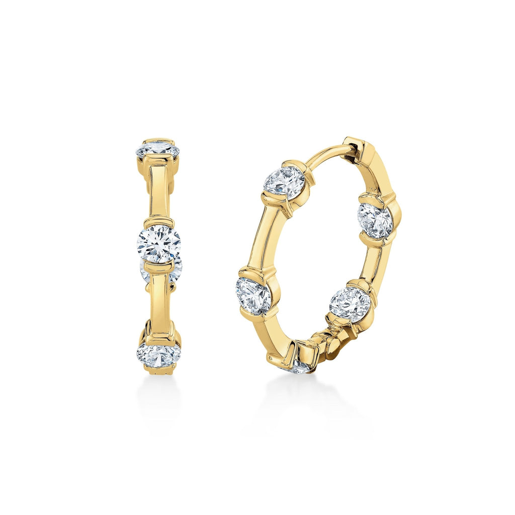 Station Diamond Hoop Earrings - Chapel Hills Jewelry