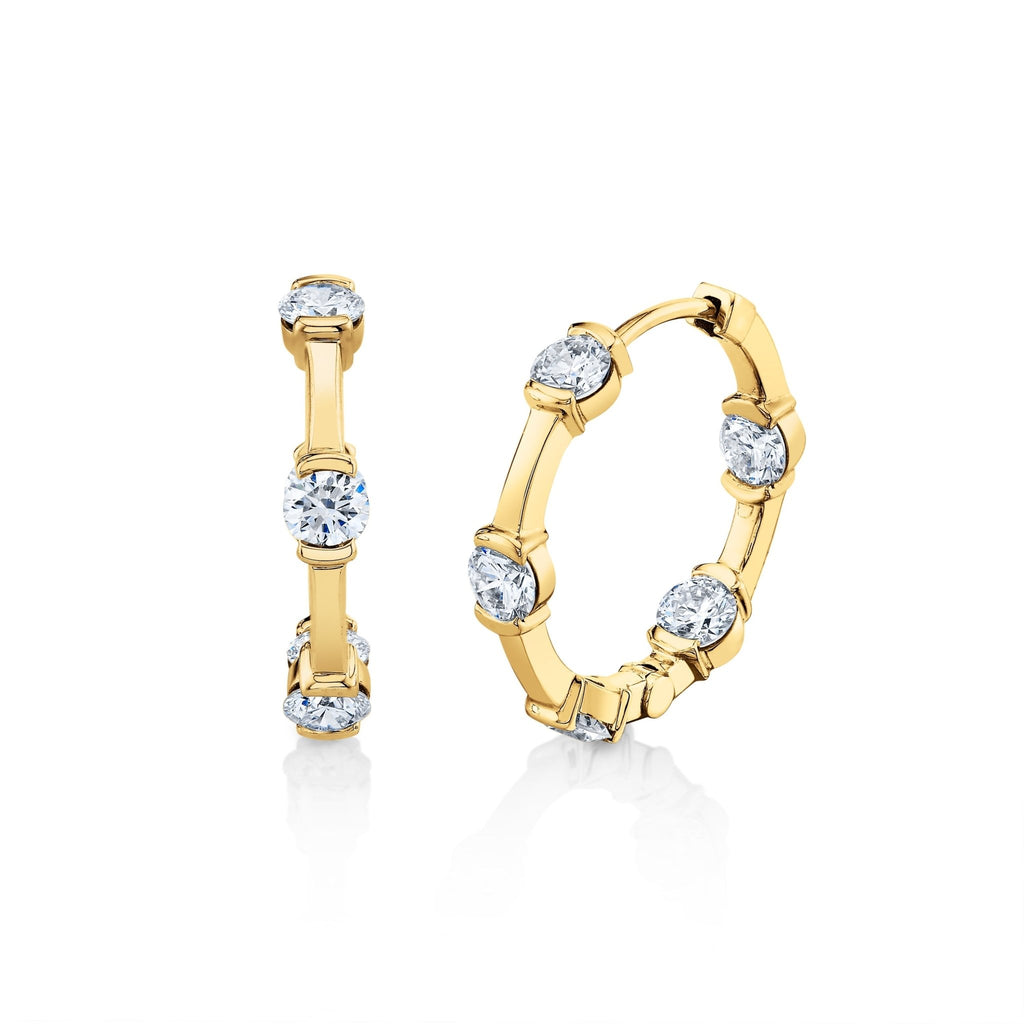 Station Diamond Hoop Earrings - Chapel Hills Jewelry
