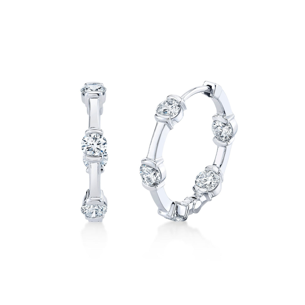 Station Diamond Hoop Earrings - Chapel Hills Jewelry