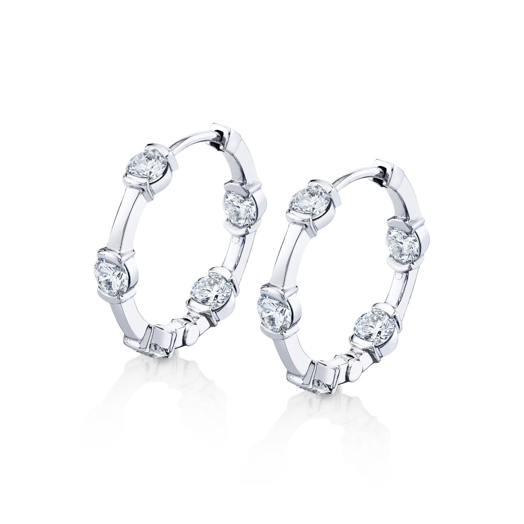 Station Diamond Hoop Earrings - Chapel Hills Jewelry