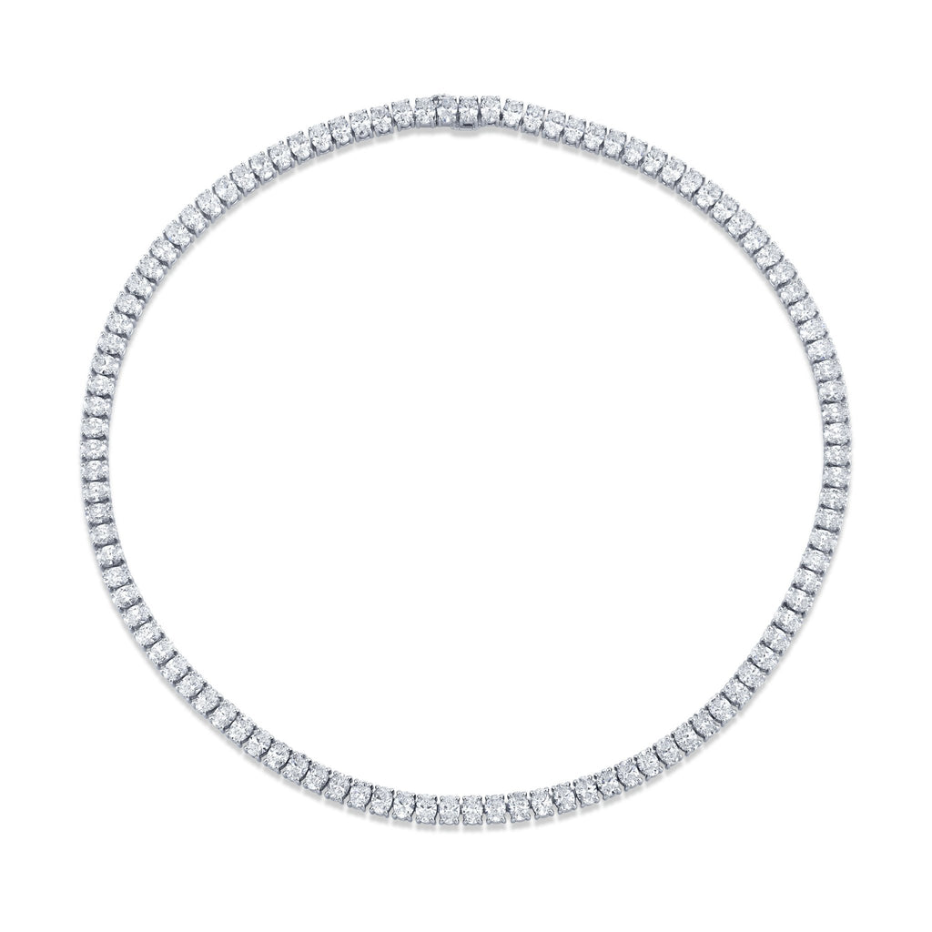 Straight Line Oval - cut Diamond Necklace - Chapel Hills Jewelry