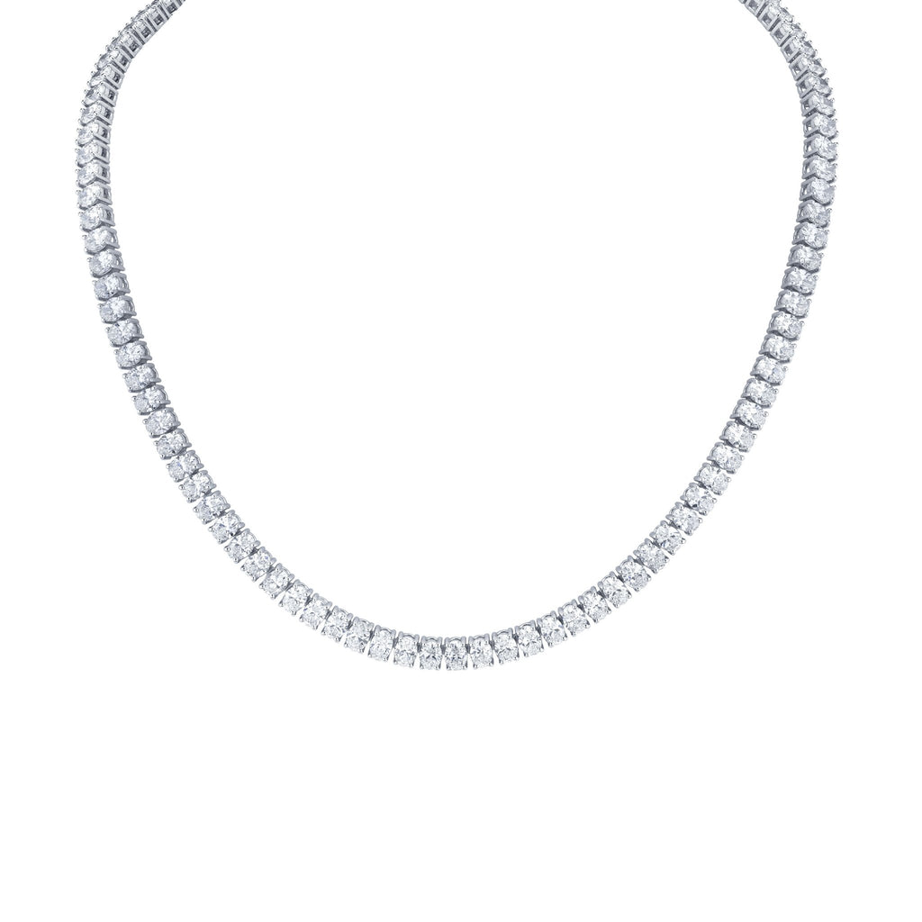 Straight Line Oval - cut Diamond Necklace - Chapel Hills Jewelry