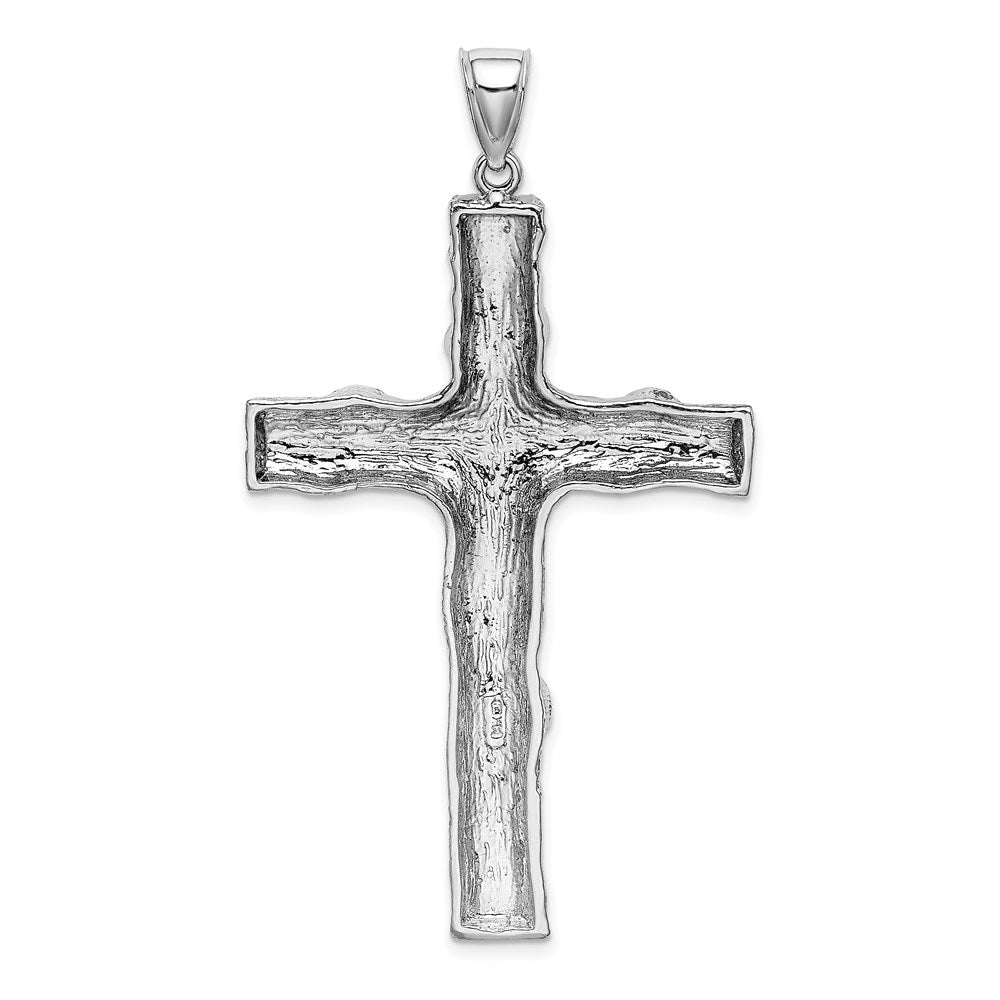 14KT White Gold Large Tree Textured Cross - Chapel Hills Jewelry