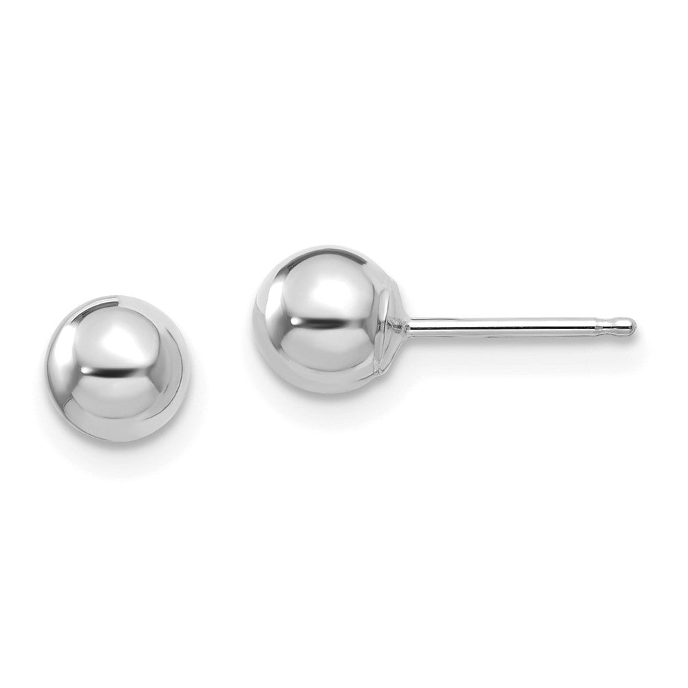 14KT White Gold Polished 5mm Ball Post Earrings - Chapel Hills Jewelry