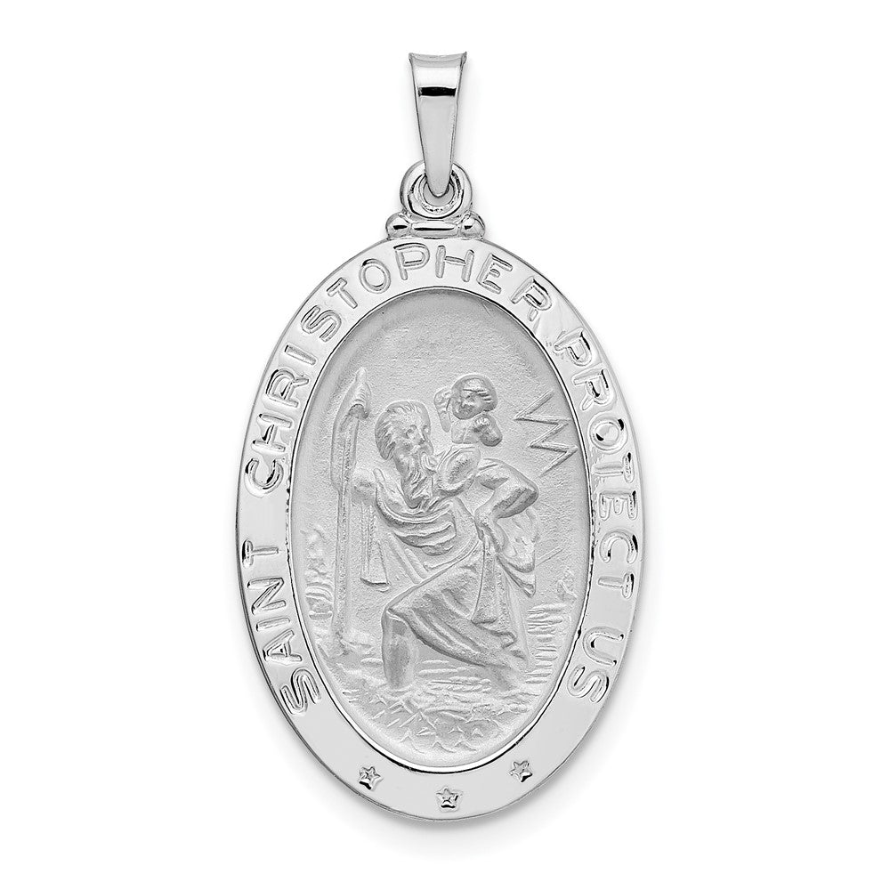 14KT White Gold Saint Christopher Medal - Chapel Hills Jewelry