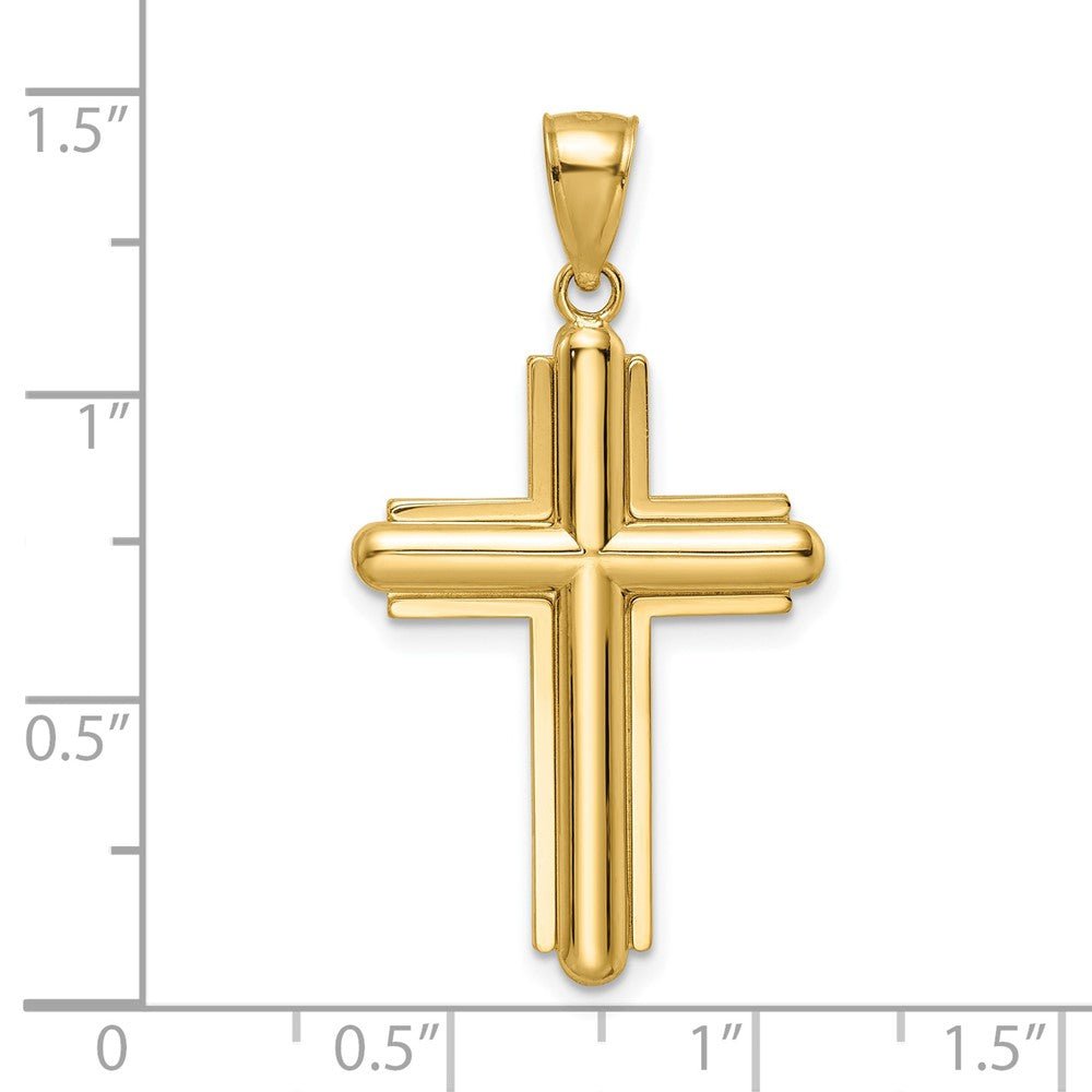 14KT Yellow Gold Beveled Cross - Chapel Hills Jewelry