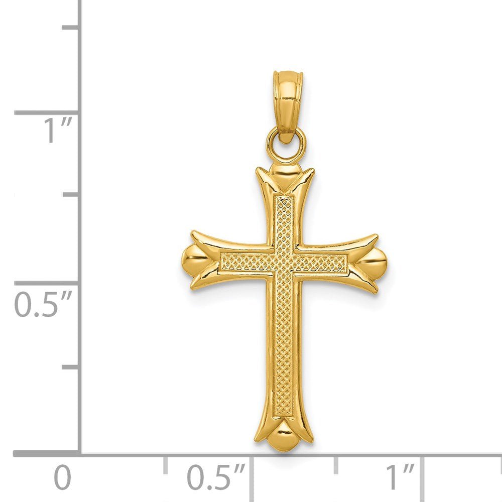 14KT Yellow Gold Fleur De Lis Cross - Chapel Hills Jewelry