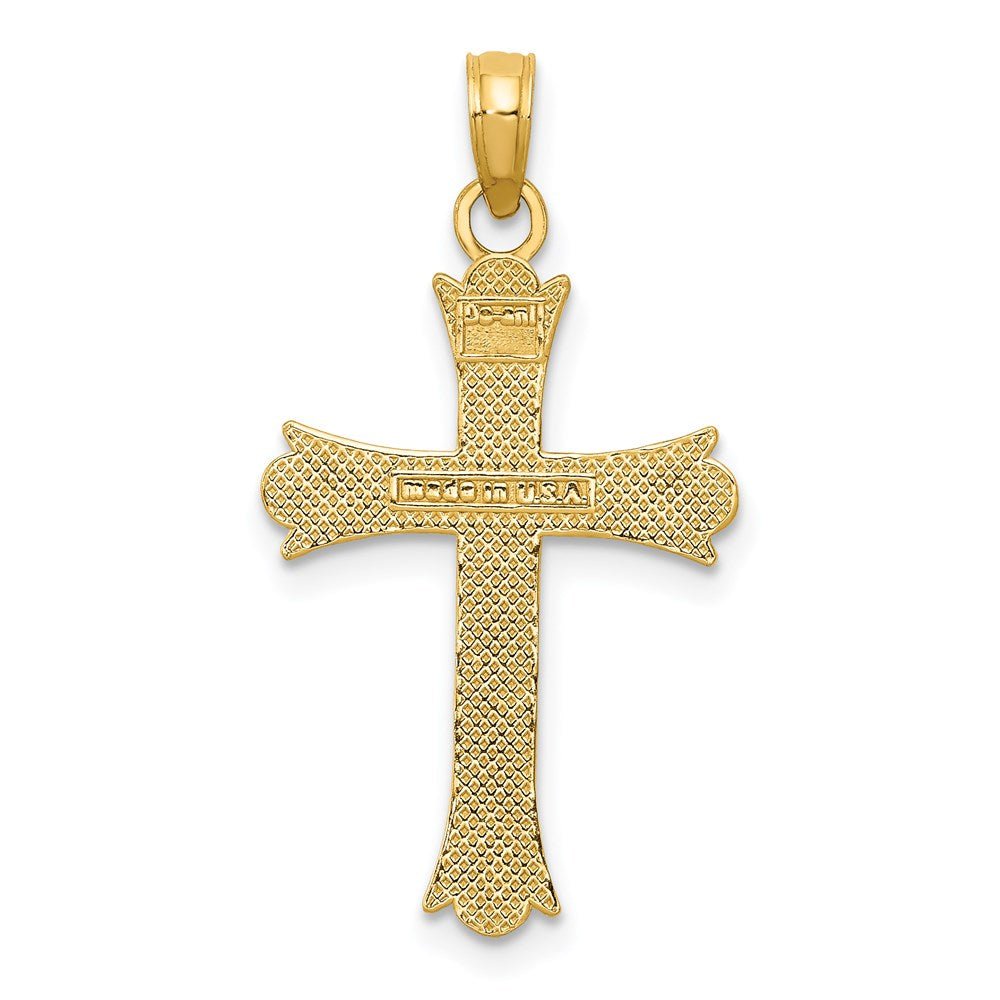 14KT Yellow Gold Fleur De Lis Cross - Chapel Hills Jewelry