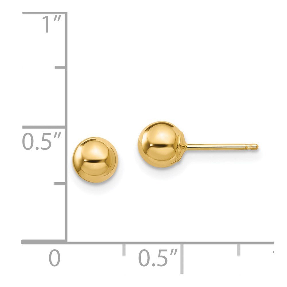 14KT Yellow Gold Polished 5mm Ball Post Earrings - Chapel Hills Jewelry