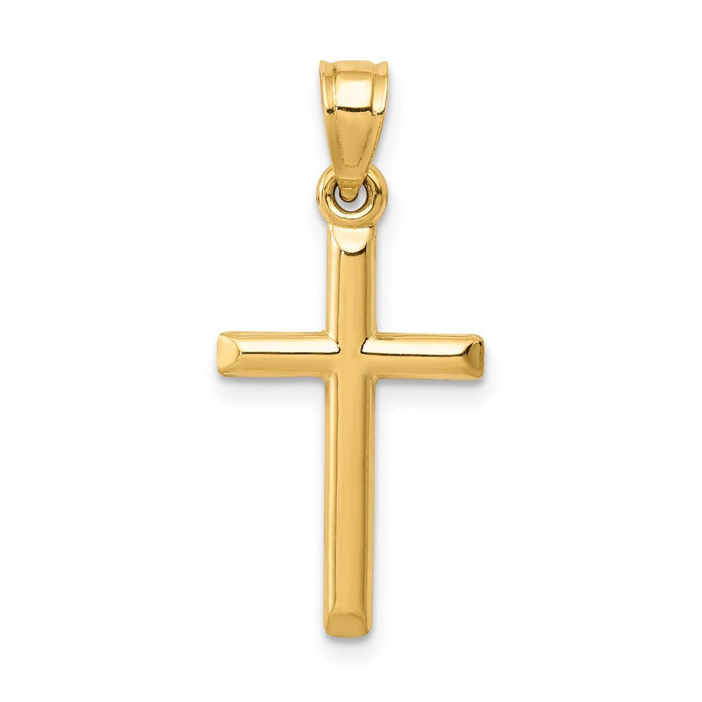14KT Yellow Gold Polished Hollow Cross - Chapel Hills Jewelry