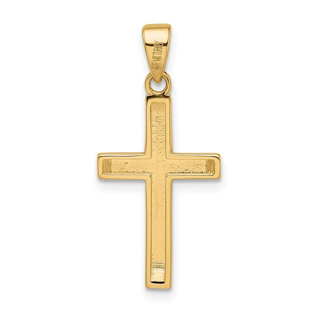 14KT Yellow Gold Satin/Polished Beveled Small Latin Cross - Chapel Hills Jewelry